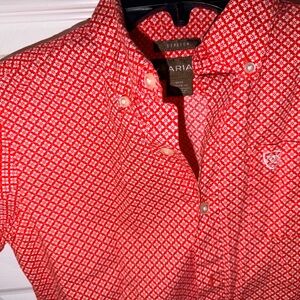 Ariat boys Red Button-Down Shirt